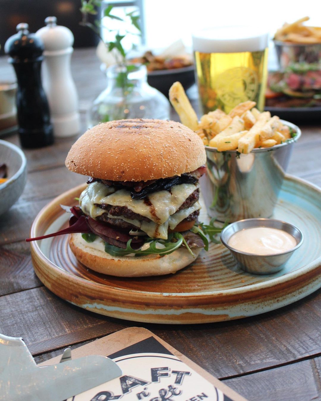 A burger at Craft n' Draft