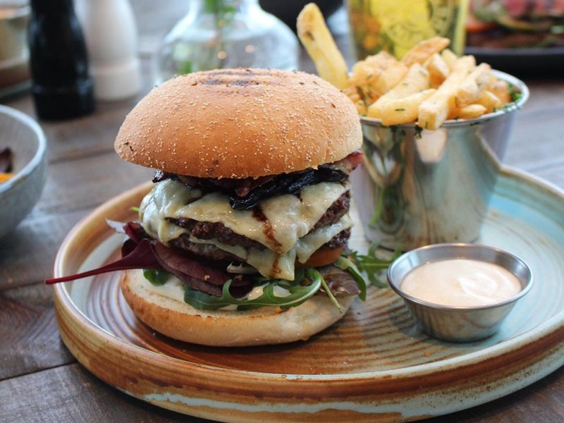 A burger at Craft n' Draft