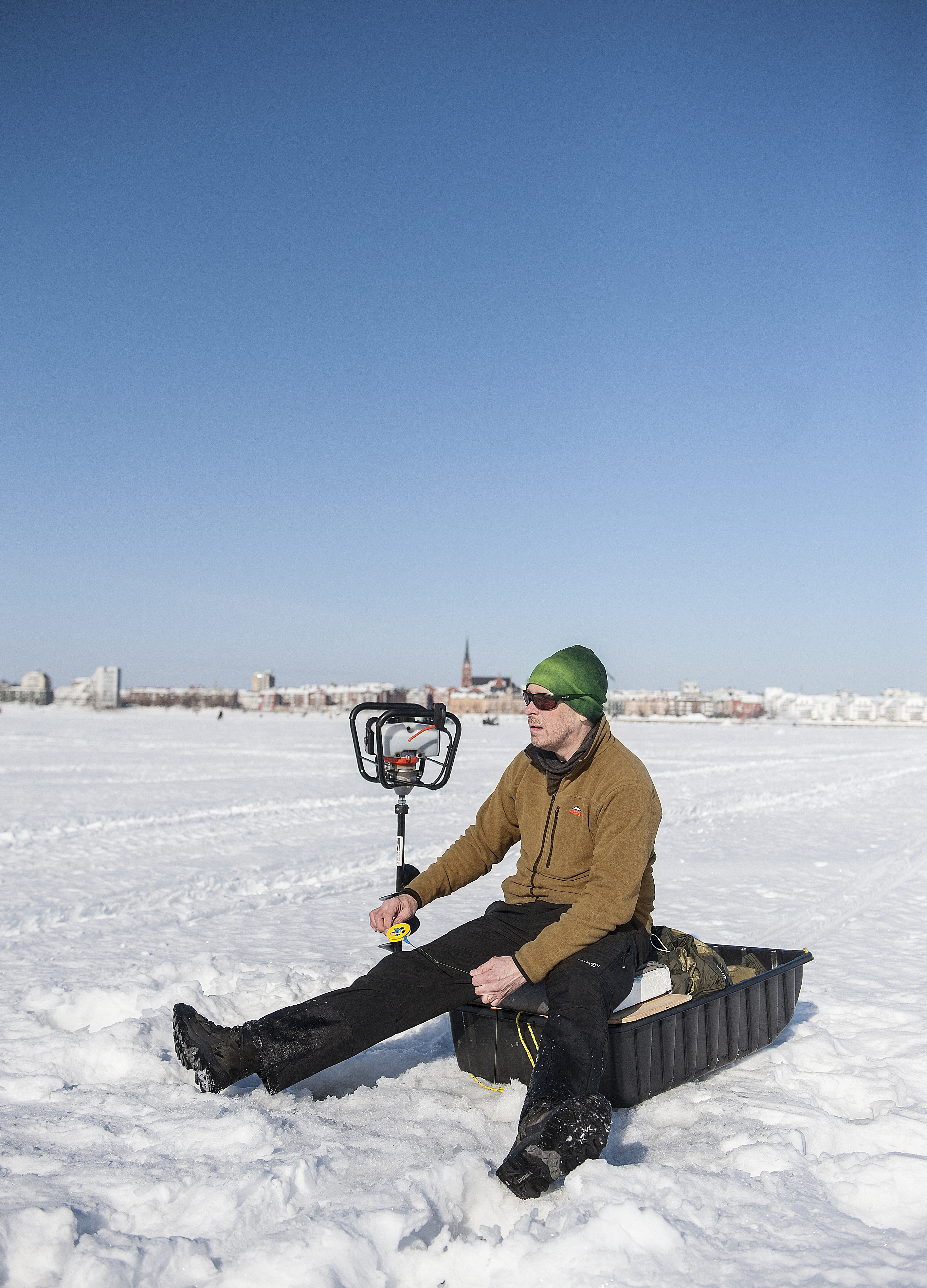 Winter fishing in Luleå city