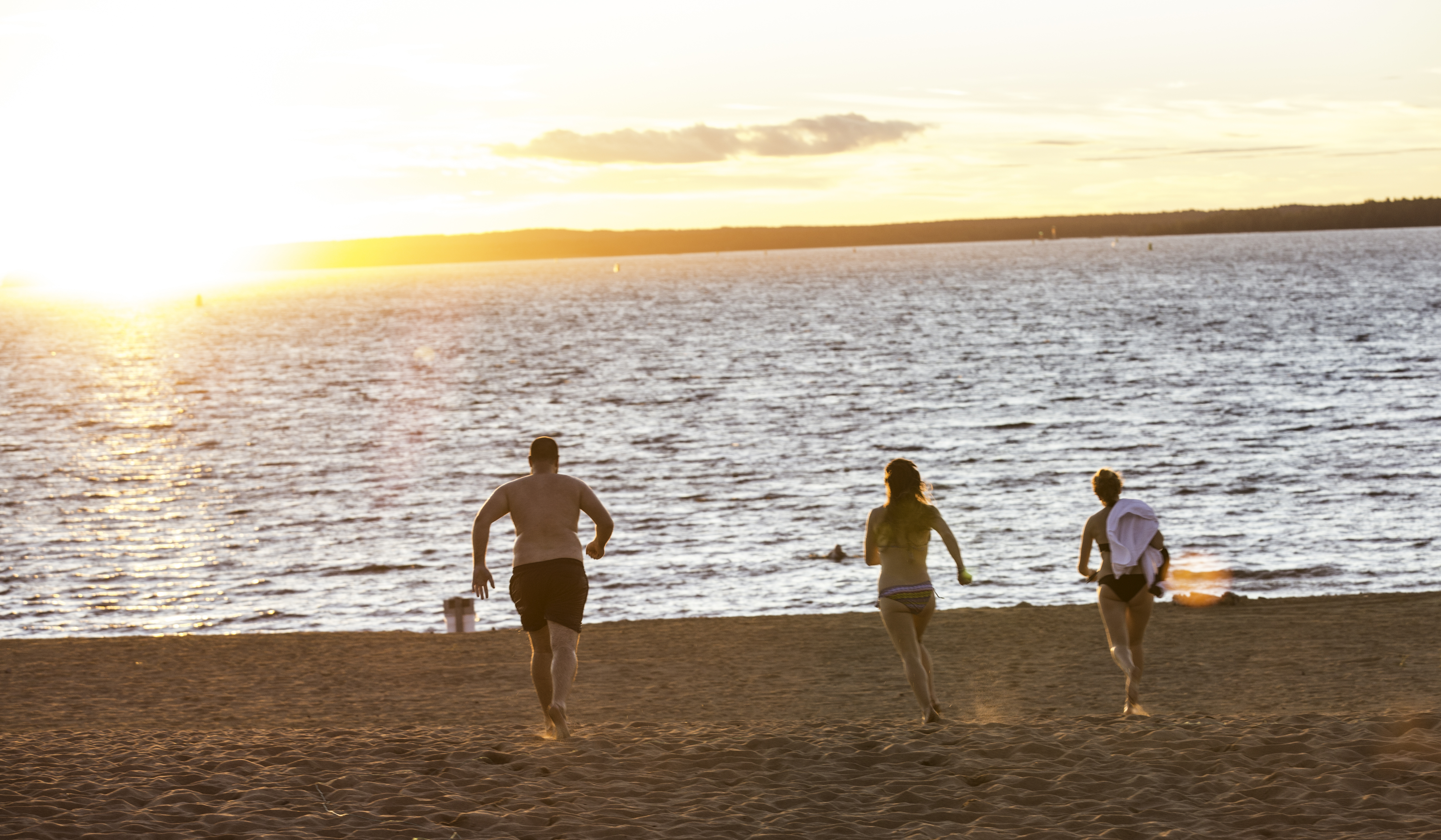 Evening swim in Luleå