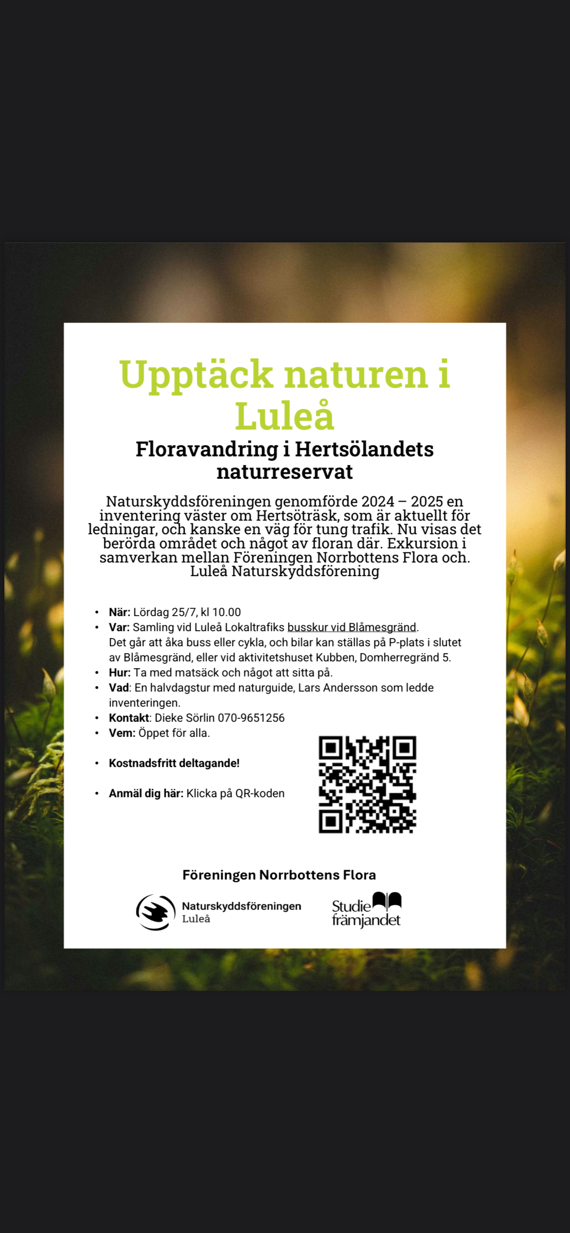 Affisch för floravandring 
