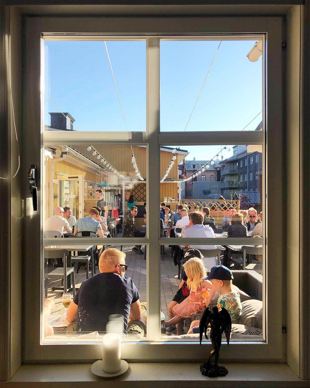 Outdoor seating at Taverna Gusto in Lule&#229;