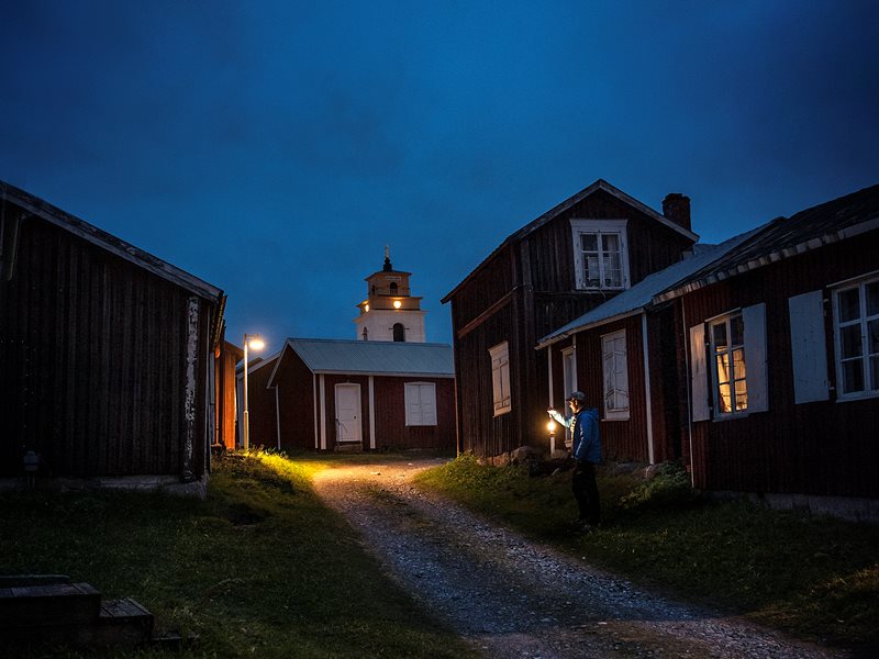 Lights up at Gammelstads Kyrkstad