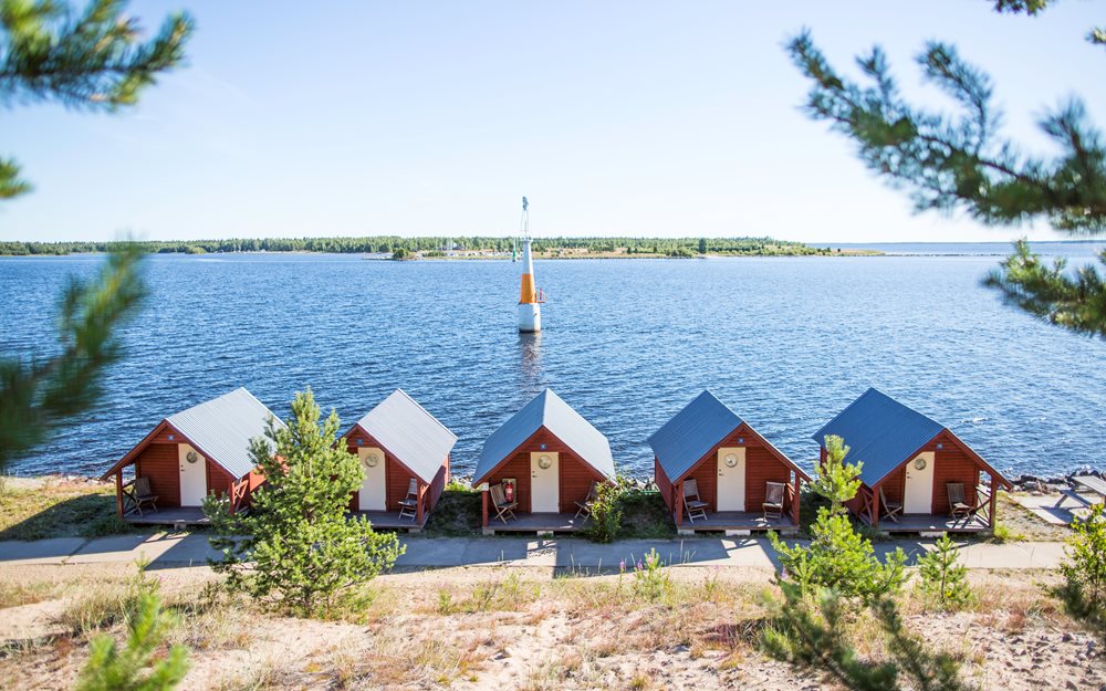 The cabins at Sandön