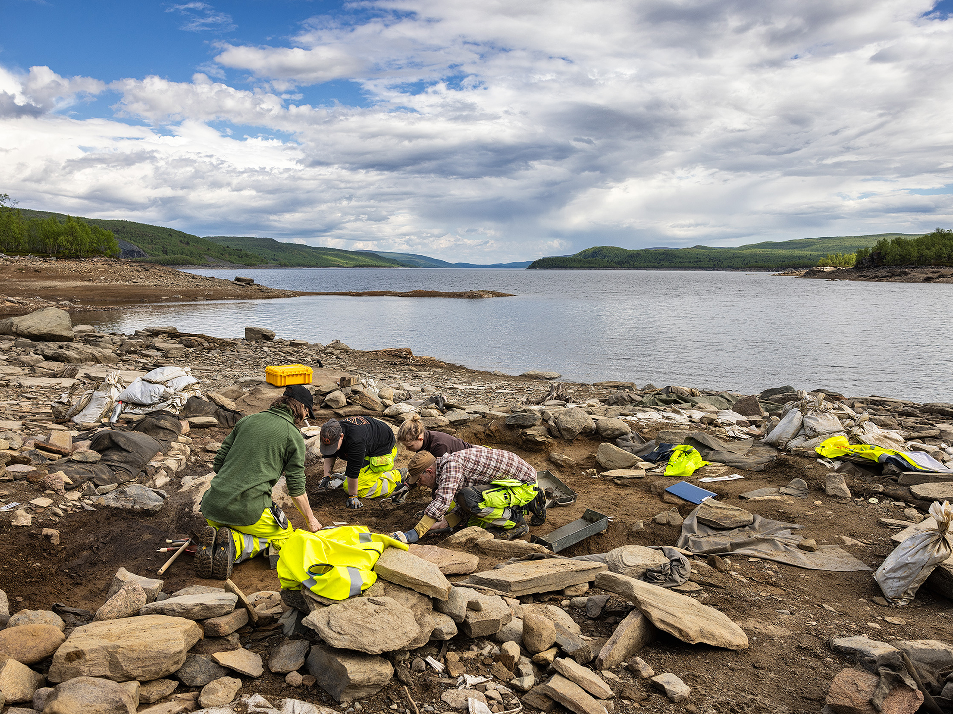 Arkeologer vid Silbojokk. Foto: G Rúnar Gudmundsson, Norrbottens museum.