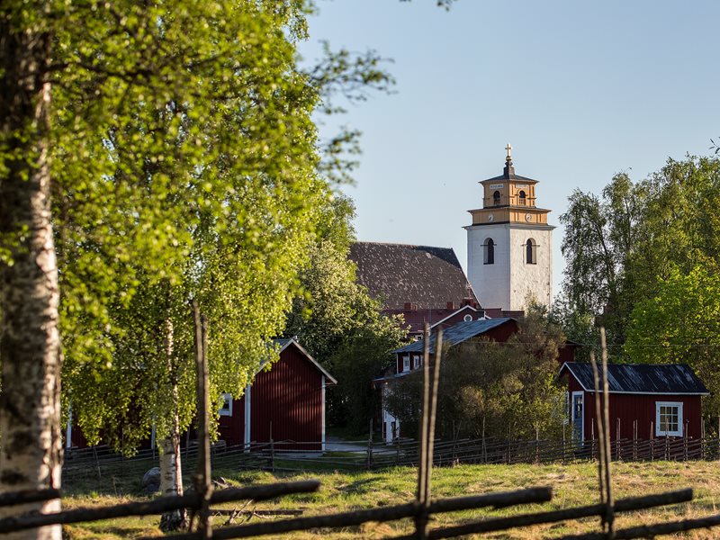 Gammelstads Kyrkstad in Luleå during summer