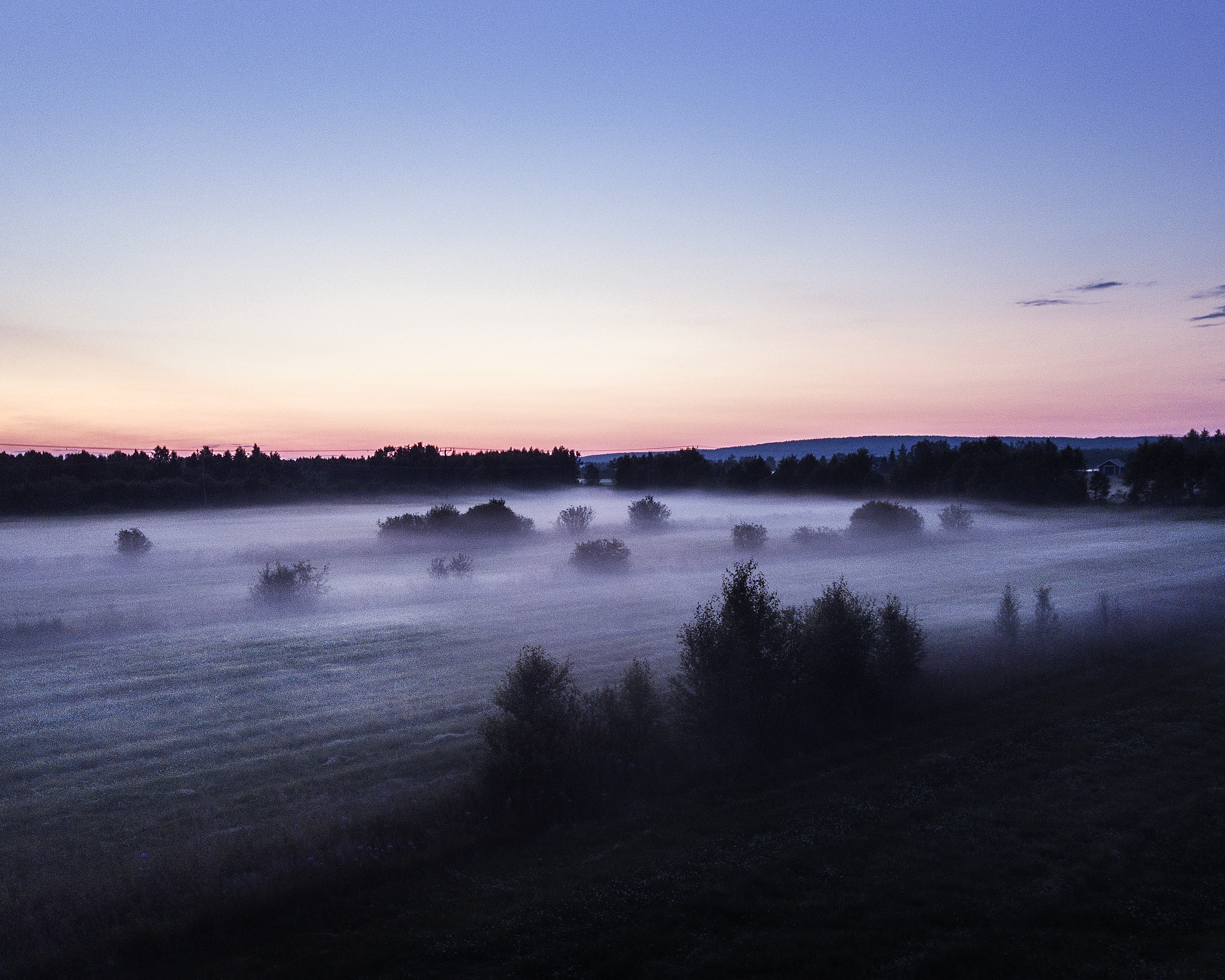 Fog over field in Luleå