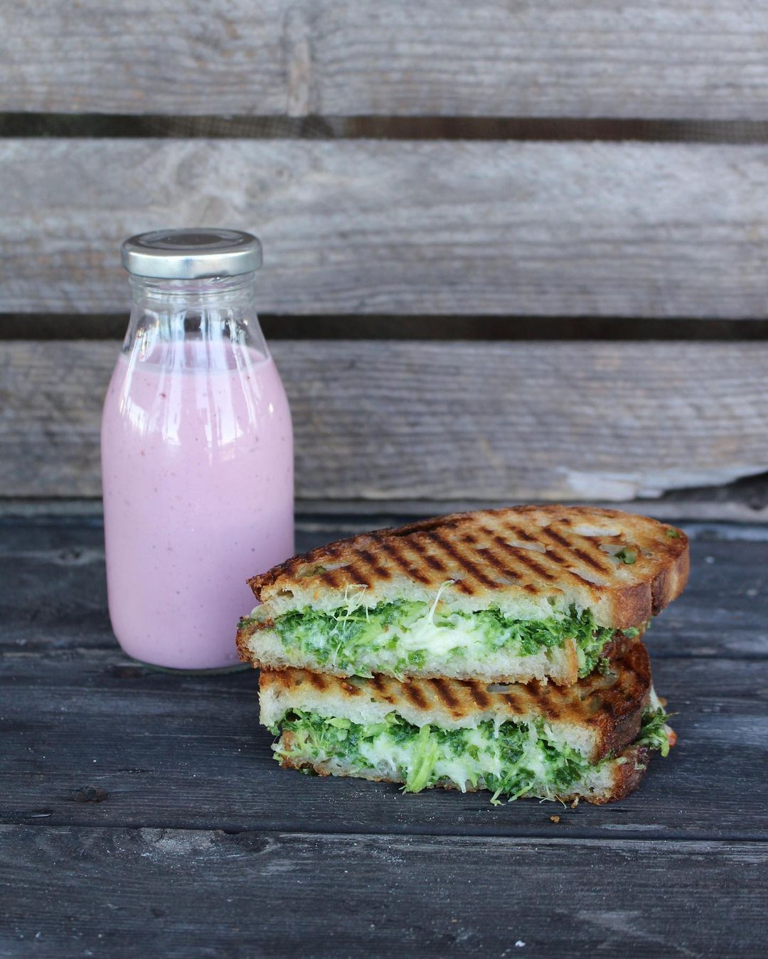 Delicious smoothie and sandwich at Cupture