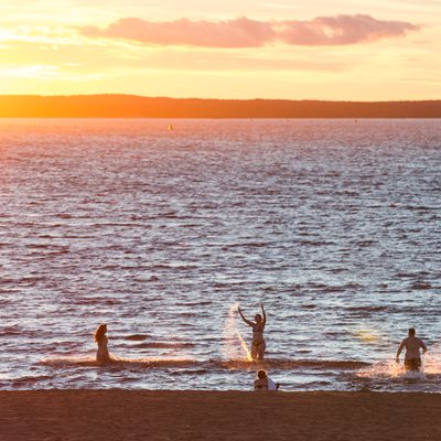 Evening swim in Luleå